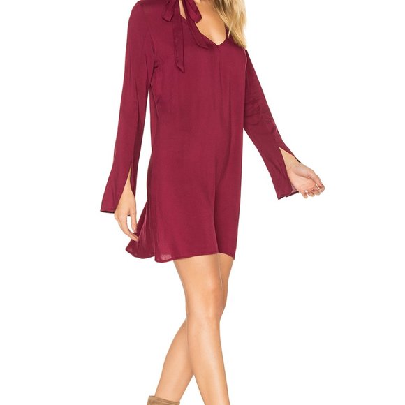 De Lacy Otis Dress in Merlot with bowtie lace - Picture 2 of 3